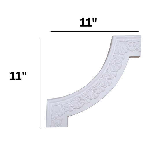 Elegant Radius Arch Corner with Repeating Shell Relief