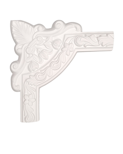 Rococo Style Floral and Foliage Corner Scroll Accent